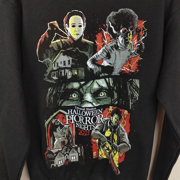 Universal Studios Halloween Horror Nights Hoodie XS Black Fleece 2021 Excorcist - Picture 2 of 6